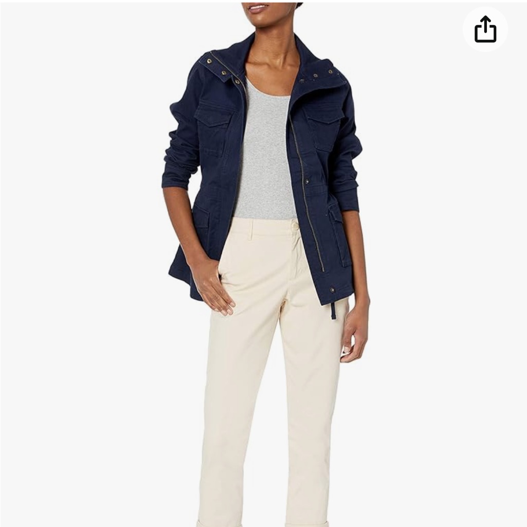 Navy Amazon Essentials Utility Jacket